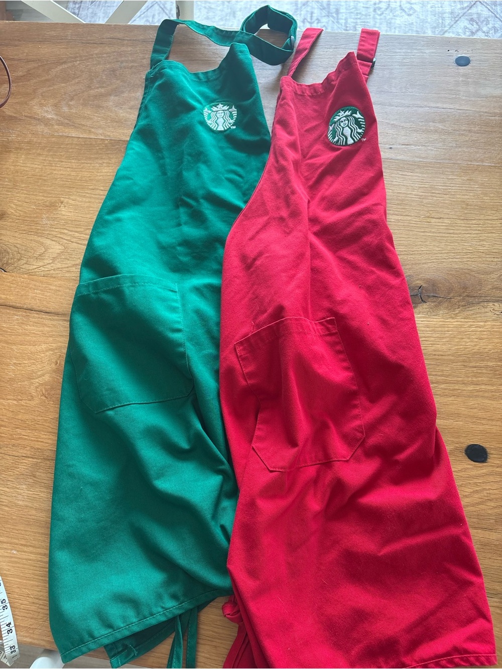 Starbucks Green and Red Kids Apron Pair with Logo
